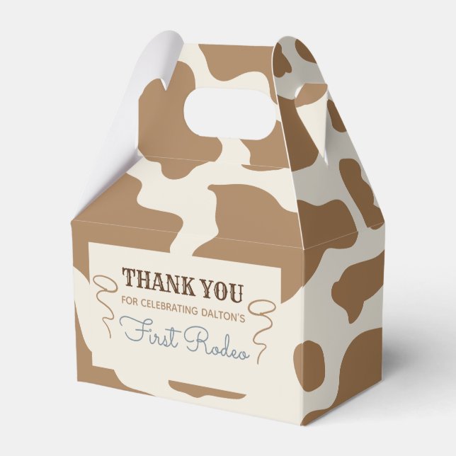 Southern Cowboy Birthday Party Favor Boxes (Front Side)