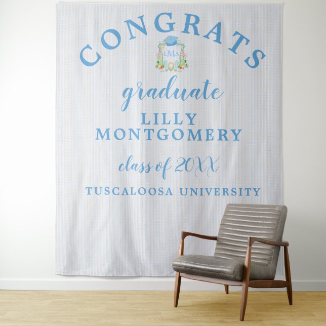 Southern Cowboy Monogram Graduation Photo Backdrop (In Situ)