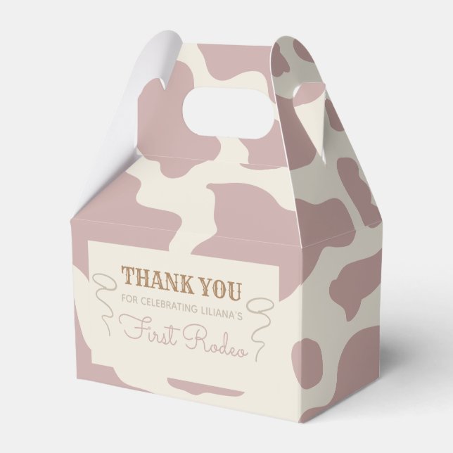 Southern Cowgirl Birthday Party Favor Box (Front Side)