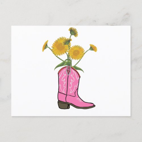 Southern Cowgirl Western Postcard Pink Boot