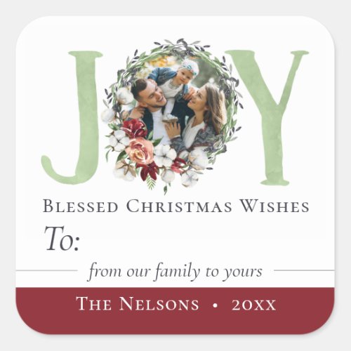 Southern Floral Christmas Joy To  From Gift Tag