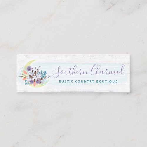 Southern Floral Cotton Moon  Wood Social Media Mini Business Card