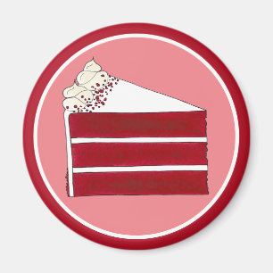 Southern Food Red Velvet Layer Cake Slice Bakery Magnet
