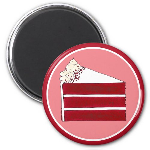 Southern Food Red Velvet Layer Cake Slice Bakery Magnet