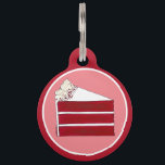 Southern Food Red Velvet Layer Cake Slice Bakery Pet ID Tag<br><div class="desc">Design features an original marker illustration of a slice of red velvet layer cake with cream cheese frosting. This rich, crimson-colored cake is made with buttermilk, butter, vinegar, flour, and cocoa powder, and is sometimes colored with beet juice. It originated in the United States and is a dessert popular in...</div>