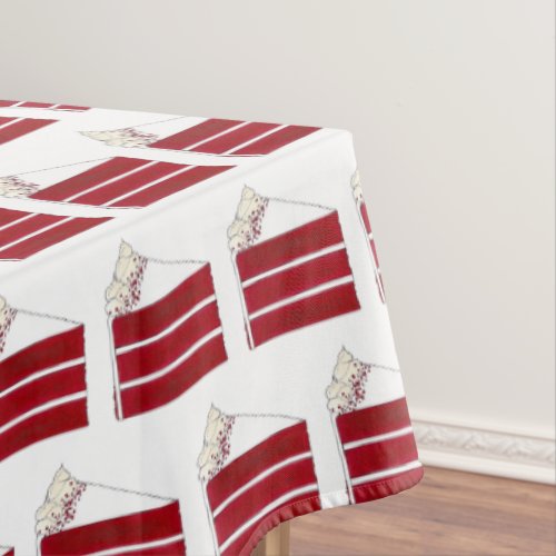 Southern Food Red Velvet Layer Cake Slice Bakery Tablecloth