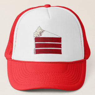 Southern Food Red Velvet Layer Cake Slice Bakery Trucker Hat