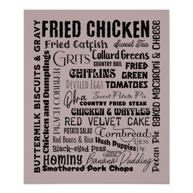 Southern Foods Photo Print (Front)