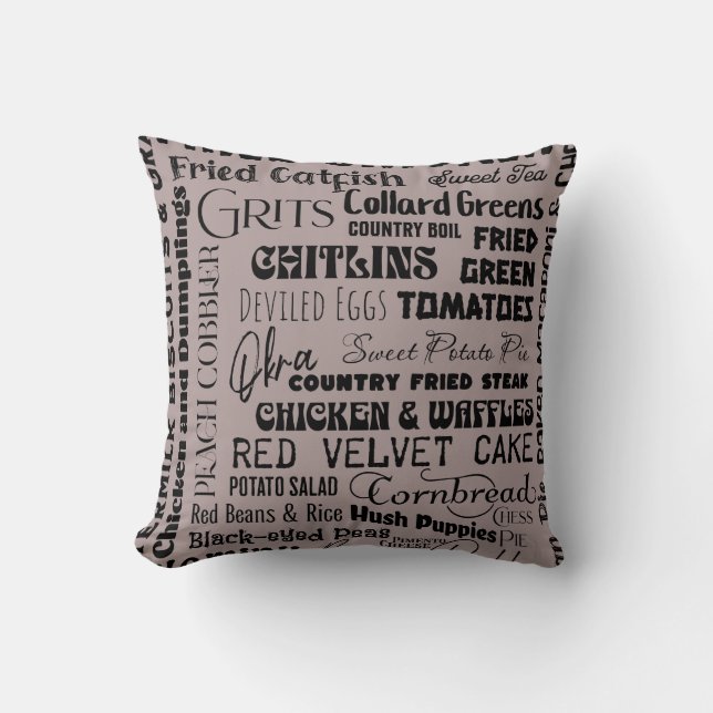 Southern Foods Throw Pillow (Front)