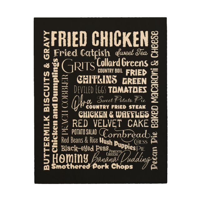 Southern Foods Wood Wall Art (Front)