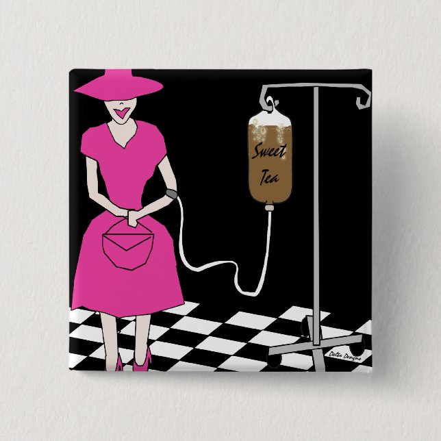 Southern Gal's Sweet Tea IV Button (Front)