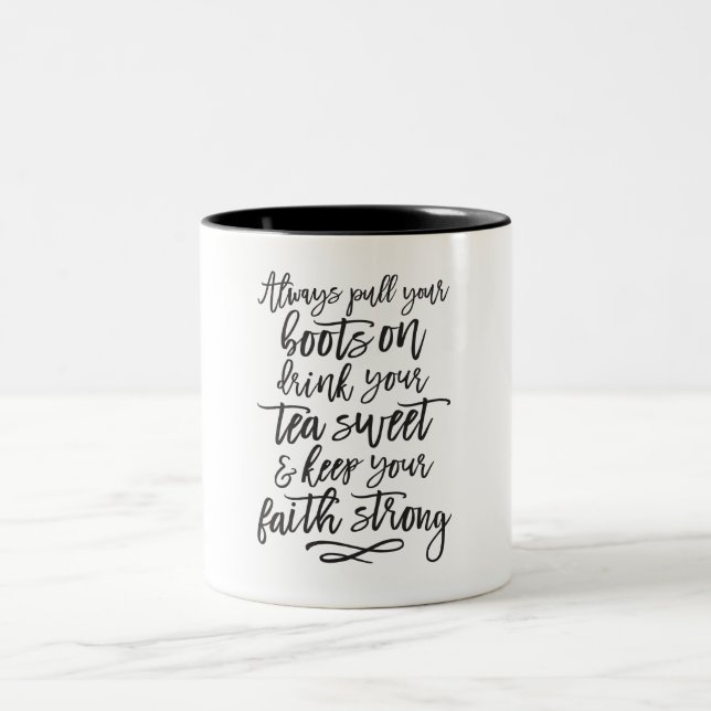 Southern Girl Mantra Humor Two-Tone Coffee Mug (Center)