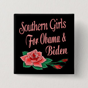 Southern Girls for Obama Biden Pinback Button