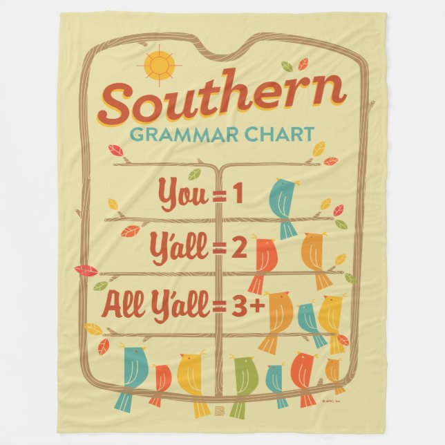 Southern Grammar Chart Fleece Blanket (Front)