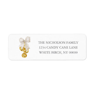Southern Grandmillennial Ivory Bow Christmas Bells Label