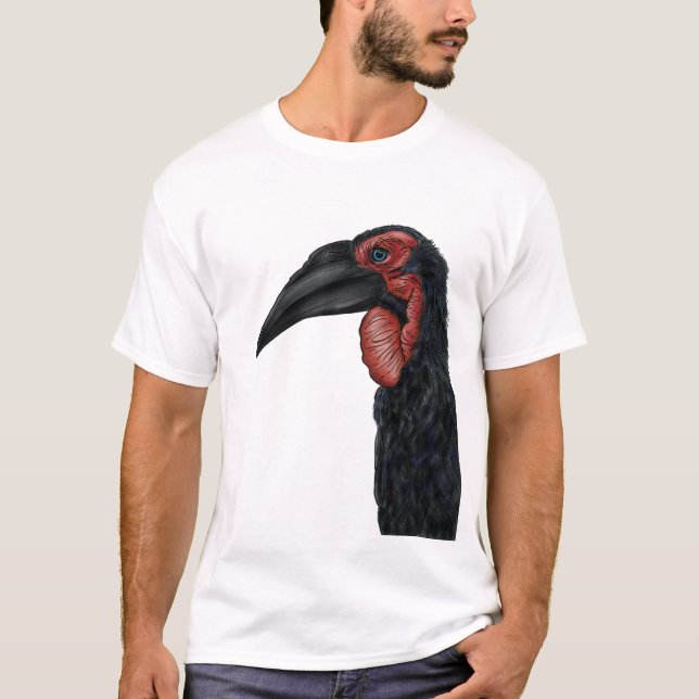 Southern Ground Hornbill Illustration T-Shirt (Front)