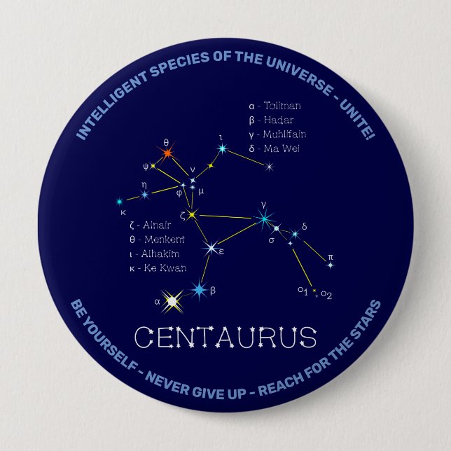 Southern Hemisphere Constellation Centaurus Button (Front)