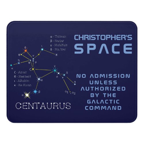 Southern Hemisphere Constellation Centaurus Door Sign