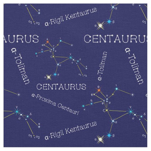 Southern Hemisphere Constellation Centaurus Fabric