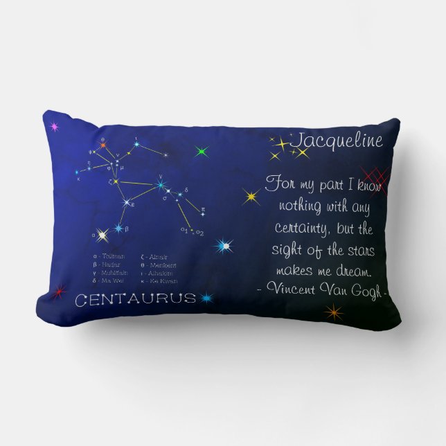 Southern Hemisphere Constellation Centaurus Lumbar Pillow (Front)