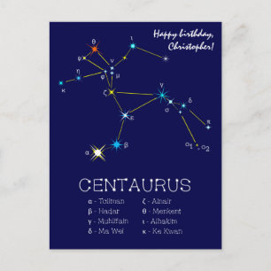 Southern Hemisphere Constellation Centaurus Postcard