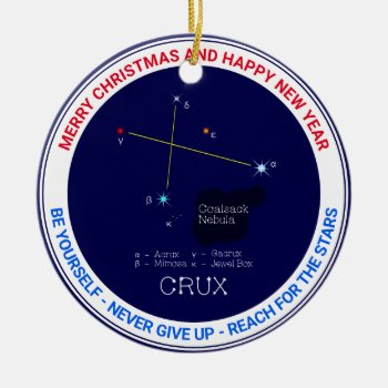 Southern Hemisphere Constellation Crux Ceramic Ornament by DigitalSolutions2u at Zazzle