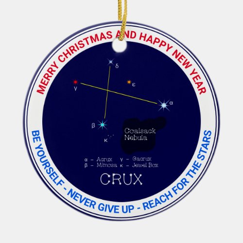 Southern Hemisphere Constellation Crux Ceramic Ornament