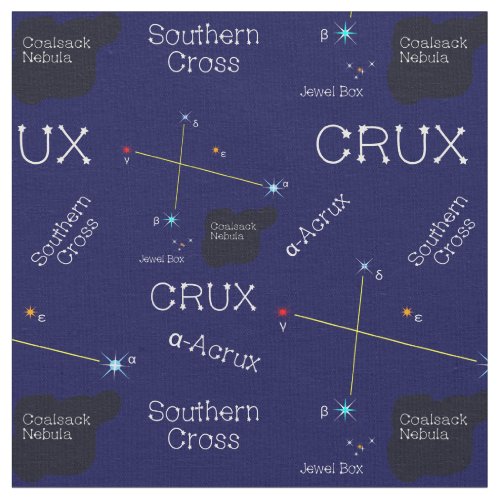 Southern Hemisphere Constellation Crux Fabric