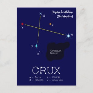 Southern Hemisphere Constellation Crux Postcard