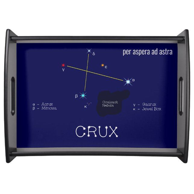 Southern Hemisphere Constellation Crux Serving Tray (Front)