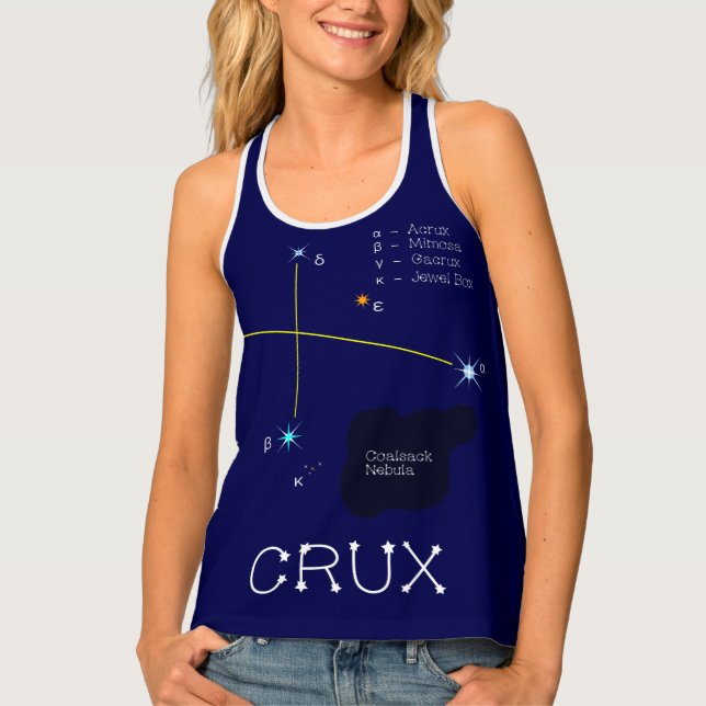 Southern Hemisphere Constellation Crux Tank Top (Front)