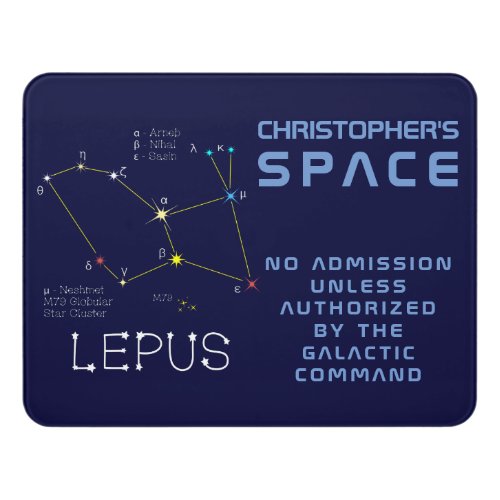 Southern Hemisphere Constellation Lepus Door Sign