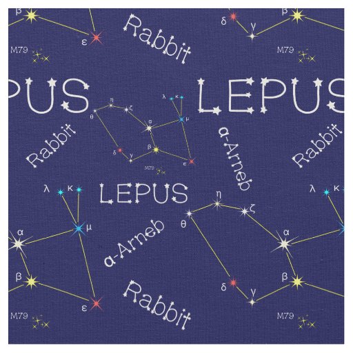 Southern Hemisphere Constellation Lepus Fabric
