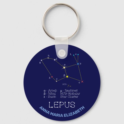 Southern Hemisphere Constellation Lepus Keychain