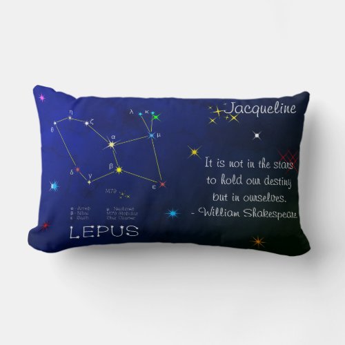 Southern Hemisphere Constellation Lepus Lumbar Pillow