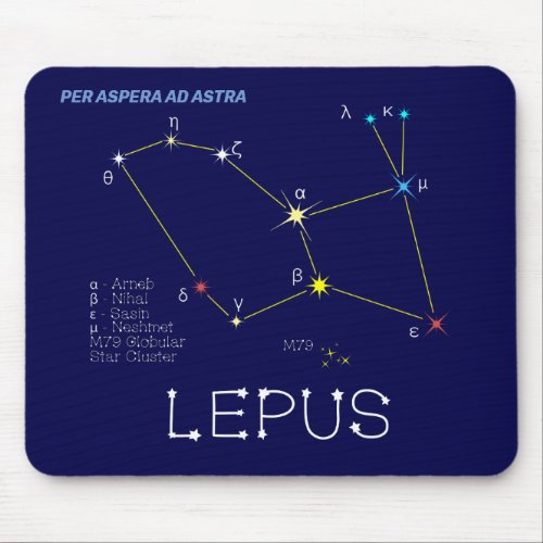 Southern Hemisphere Constellation Lepus Mouse Pad
