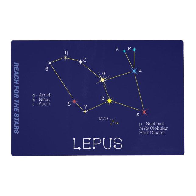 Southern Hemisphere Constellation Lepus Placemat (Front)