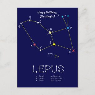 Southern Hemisphere Constellation Lepus Postcard
