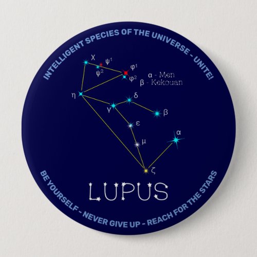 Southern Hemisphere Constellation Lupus Button