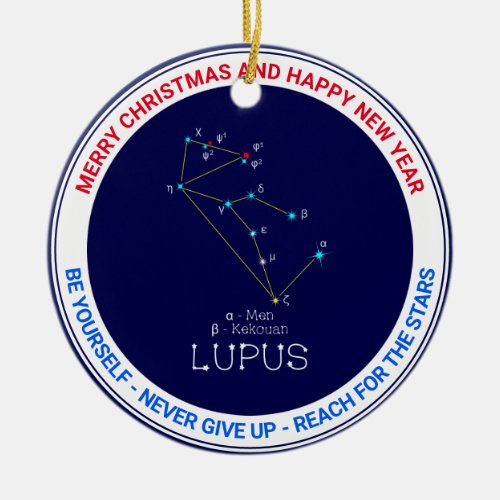 Southern Hemisphere Constellation Lupus Ceramic Ornament