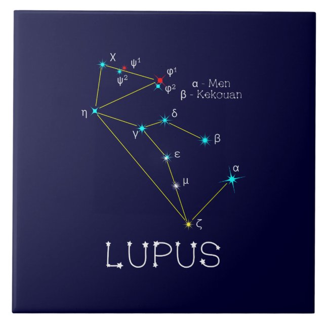 Southern Hemisphere Constellation Lupus Ceramic Tile (Front)