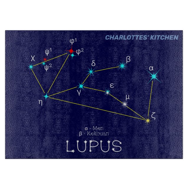 Southern Hemisphere Constellation Lupus Cutting Board (Front)
