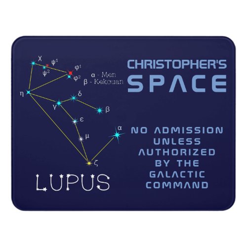 Southern Hemisphere Constellation Lupus Door Sign