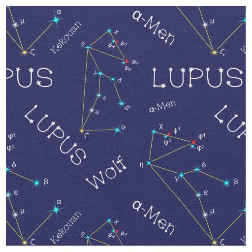 Southern Hemisphere Constellation Lupus Fabric