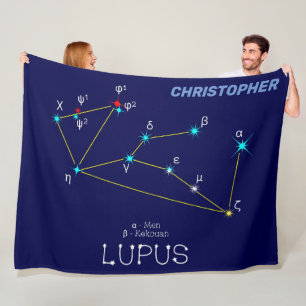 Southern Hemisphere Constellation Lupus Fleece Blanket