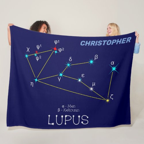 Southern Hemisphere Constellation Lupus Fleece Blanket