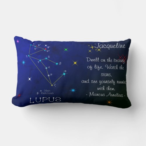 Southern Hemisphere Constellation Lupus Lumbar Pillow