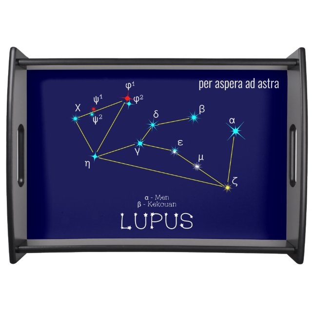 Southern Hemisphere Constellation Lupus Serving Tray (Front)