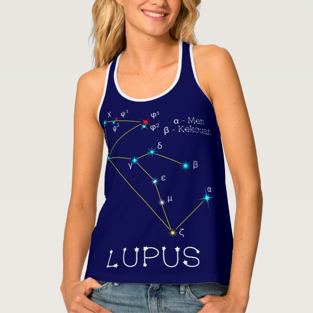 Southern Hemisphere Constellation Lupus Tank Top (Front)