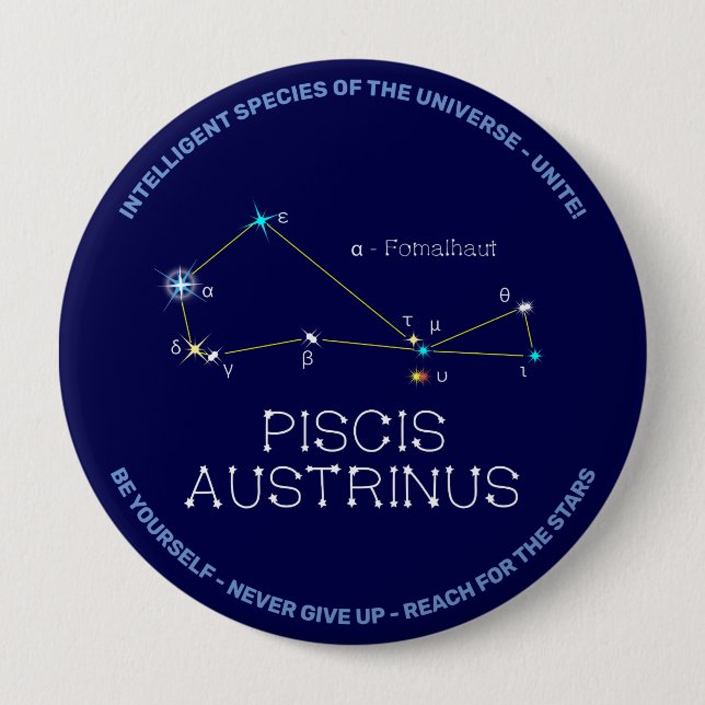 Southern Hemisphere Constellation Piscis Austrinus Button (Front)